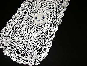 Úžitkový textil - Háčkovaná štóla biela - 13921517_
