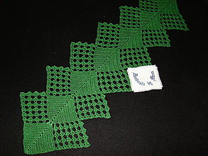 Úžitkový textil - Háčkovaná štóla zelená - 13921556_