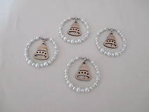 Šperková závesná vianočná dekorácia - sada - 4 ks - zvončeky - 6 cm