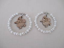 Vianočná závesná šperková dekorácia - biela - Mikuláš - 6 cm - 2 kusov