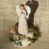 Dekorácie - Vianočná dekorácia s anjelikom - 13922290_
