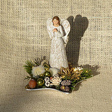 Dekorácie - Vianočná dekorácia s anjelikom - 13922365_