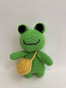 Hračky - žaba-žabka s kabelou /háčkovaná hračka - 13922028_