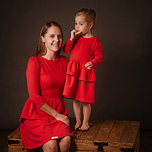 Detské oblečenie - Šaty s volánom ORGANIC - red - 13925238_