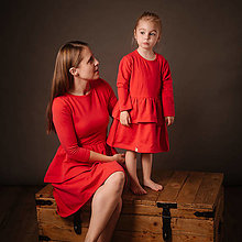 Šaty - Dámske šaty s volánom ORGANIC - red - 13925362_