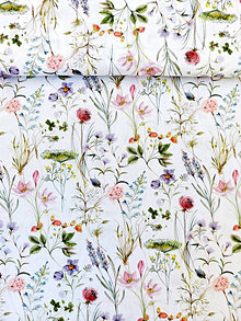 Textil - 100% premium bavlna, kvetinová lúka - 13923419_