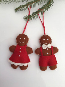 Dekorácie - Vianočná sada Gingerbreadman ona a on - 13923273_