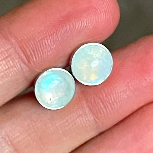 Moonstone Silver Ag925 Stud Earrings / Strieborné náušnice s mesačným kameňom