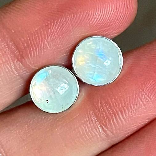 Moonstone Silver Ag925 Stud Earrings / Strieborné náušnice s mesačným kameňom