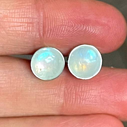 Moonstone Silver Ag925 Stud Earrings / Strieborné náušnice s mesačným kameňom