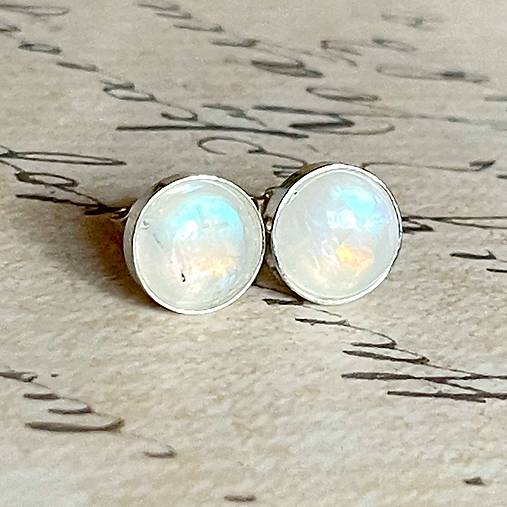 Moonstone Silver Ag925 Stud Earrings / Strieborné náušnice s mesačným kameňom