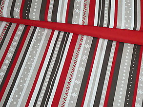 Textil - Látka Vianočné pásiky - 13927986_