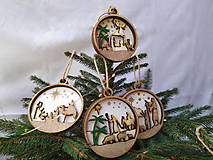 Dekorácie - Vianočné ozdoby Betlehemský príbeh (biele pozadie, set 8 kusov) - 13936264_