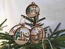 Vianočné ozdoby Betlehemský príbeh (biele pozadie, set 8 kusov)