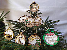 Dekorácie - Vianočné ozdoby Betlehemský príbeh (biele pozadie, set 8 kusov) - 13936268_