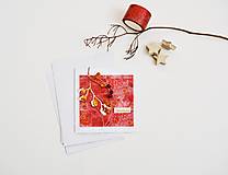 Papiernictvo - Vianočný pozdrav - konáriky so žaluďmi  - 13931782_