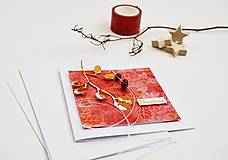 Papiernictvo - Vianočný pozdrav - konáriky so žaluďmi  - 13931783_