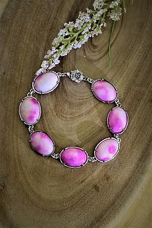 Náramky - jadeit ružový dalmatín náramok luxusný - 13934474_
