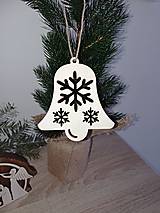 Dekorácie - Vianočná ozdoba - zvonček - Snehová vločka - 13934282_