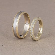 Prstene - Zdobené kombinované obrúčky - 13936047_