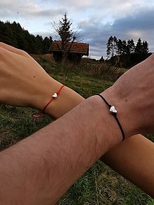 Náramky - Náramok strieborné srdce - 925 - 13936287_