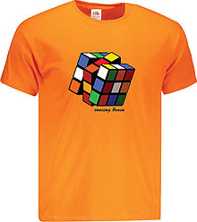 Pánske oblečenie - Rubikova kocka 2 pánske  (S - Oranžová) - 13934062_