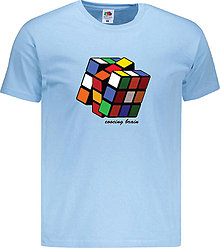 Pánske oblečenie - Rubikova kocka 2 pánske  (L - Tyrkysová) - 13934106_