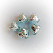 Korálky - korálky sklenené srdiečka  (16 x 16 mm - Modrá) - 13933066_