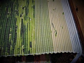 Úžitkový textil - Tkaný koberec zeleno-krémovo-biely - 13936335_