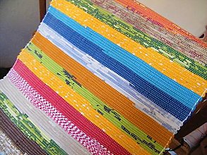 Úžitkový textil - Tkaný pestrofarebný koberec 16 - 13936371_