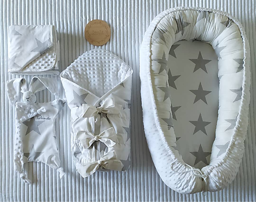 Detský textil - Velky set pre bábätko biely - 13937074_