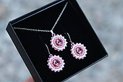 Sady šperkov - Ručne šitý set šperkov Mini (Ružová) - 13939083_