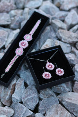 Sady šperkov - Ručne šitý set šperkov Mini (Ružová) - 13939084_