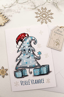 Papiernictvo - Pohľadnica Veselé Vianoce stromček - 13937936_