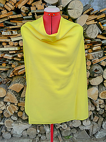 Šaty - Mini šaty z teplákoviny bielo-zelené (rôzne farby) (žltá) - 13939667_
