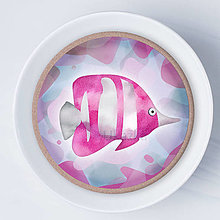Dekorácie - Rybičky - návrh na potlač na koláč (ružová) - 13942051_