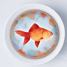 Dekorácie - Rybičky - návrh na potlač na koláč (zlatá rybka) - 13942055_