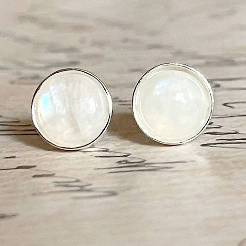 Moonstone Silver Ag925 Stud Earrings / Strieborné náušnice s mesačným kameňom