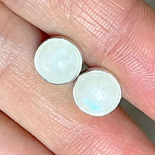 Moonstone Silver Ag925 Stud Earrings / Strieborné náušnice s mesačným kameňom