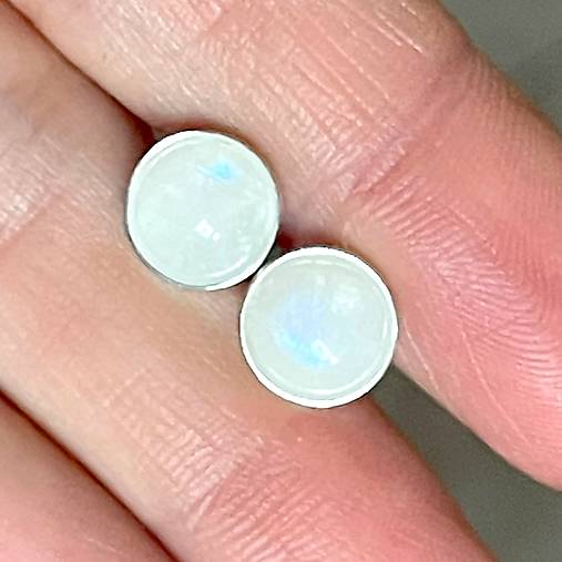 Moonstone Silver Ag925 Stud Earrings / Strieborné náušnice s mesačným kameňom