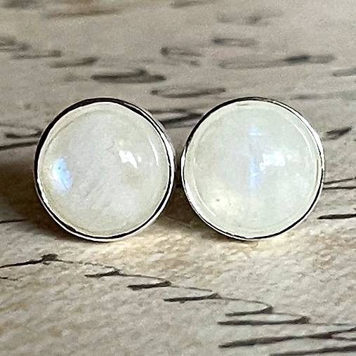 Moonstone Silver Ag925 Stud Earrings / Strieborné náušnice s mesačným kameňom