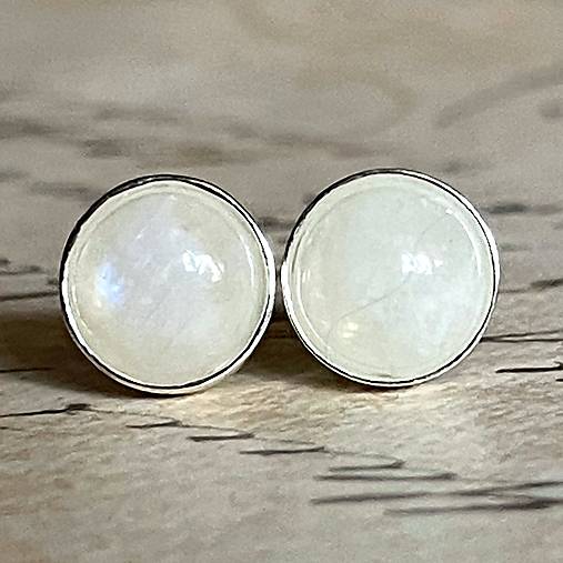 Moonstone Silver Ag925 Stud Earrings / Strieborné náušnice s mesačným kameňom