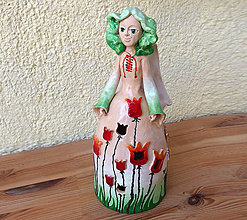 Bábiky - "Tulipánka " - anjelik a maľovaný zvonec - 13944358_