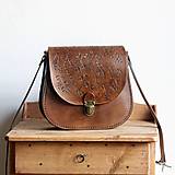 Kožená retro kabelka Floral Liana *Vintage Brown*