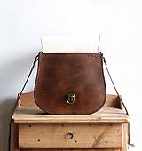 Kabelky - Kožená retro kabelka Floral Liana *Vintage Brown* - 13946792_