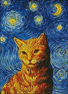 Návody a literatúra - M085 Nočný kocúr (Vincent van Gogh) - 13950751_