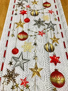 Úžitkový textil - Štóla - štrikované Vianoce - 13951389_