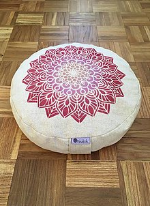 Úžitkový textil - Meditačný Vankúš "Červený lotosový kvet" nízky - 13951180_