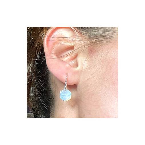 Opalite Earrings AG925 / Strieborné náušnice s opalitom brúseným