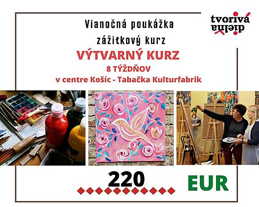 Darčekové poukážky - Darčeková poukážka na výtvarný workshop - darčeková poukážka 220 EUR - 13952495_